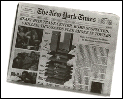Copy of news report (New York Times) on the Trade Center bombing